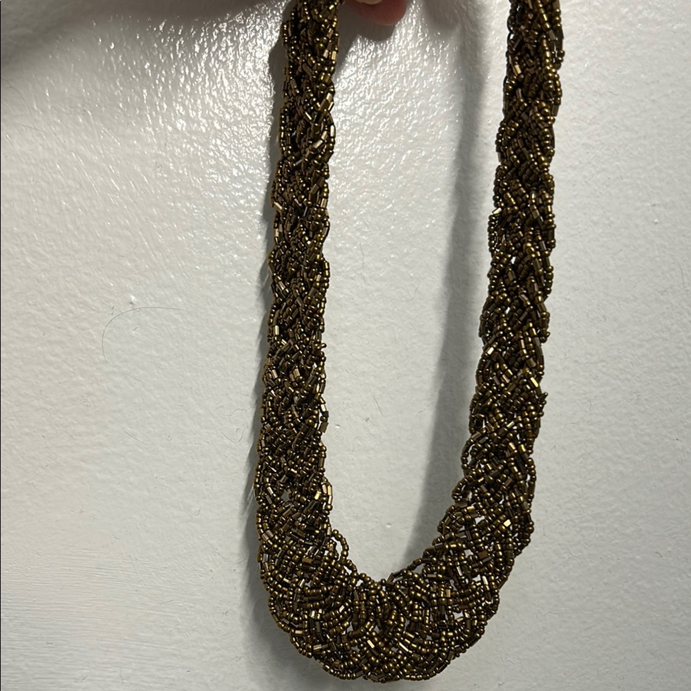 Elegant Braided Gold Necklace